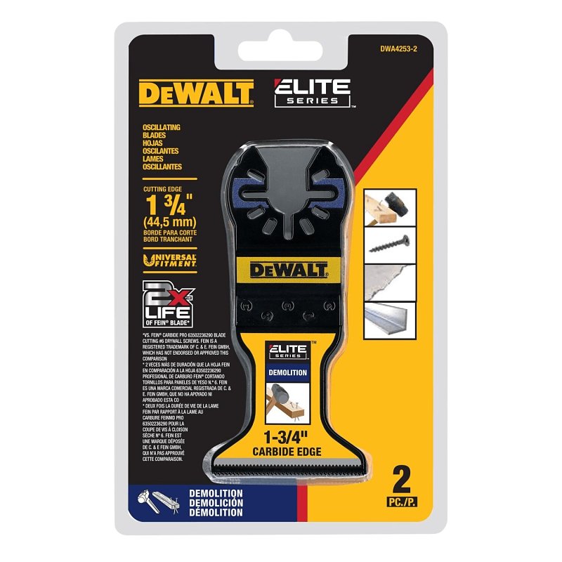 DEWALT DEWALT ELITE Series DWA4253-2 Oscillating Demo Blade, 1-3/4 in, Carbide TOOLS DEWALT