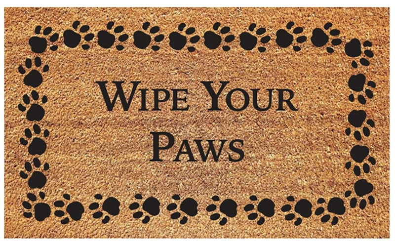 AMERICO HOME DeCoir 77FLWYP830 Non-Slip Door Mat, 18 in L, 30 in W, Black/Tan