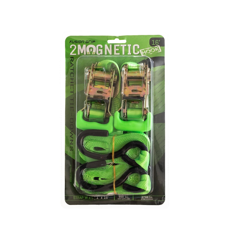 FUSION GRIP Fusion Grip FG116 Heavy-Duty Ratchet Strap, 1 in W, 16 ft L, 8 lb Working Load AUTOMOTIVE FUSION GRIP