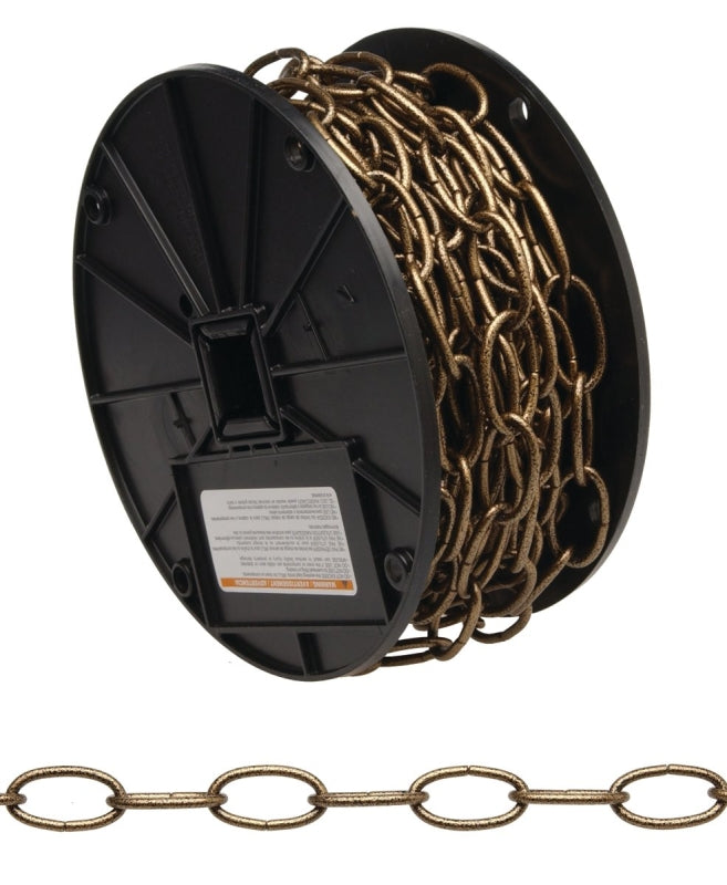 CAMPBELL CHAIN Campbell 0722010 Decorator Chain, #10, 40 ft L, 35 lb Working Load, Metal, Brushed Nickel