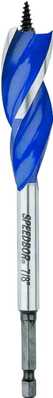 IRWIN Irwin Speedbor 3041005 Auger Boring Bit, 7/8 in Dia, 6 in OAL, Tapered Flute, 3-Flute, 1/4 in Dia Shank, Hex Shank TOOLS IRWIN