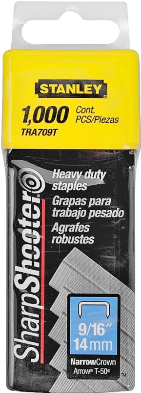 STANLEY STANLEY TRA709T Staple, 27/64 in W Crown, 9/16 in L Leg, Steel, Galvanized, 24 ga TOOLS STANLEY