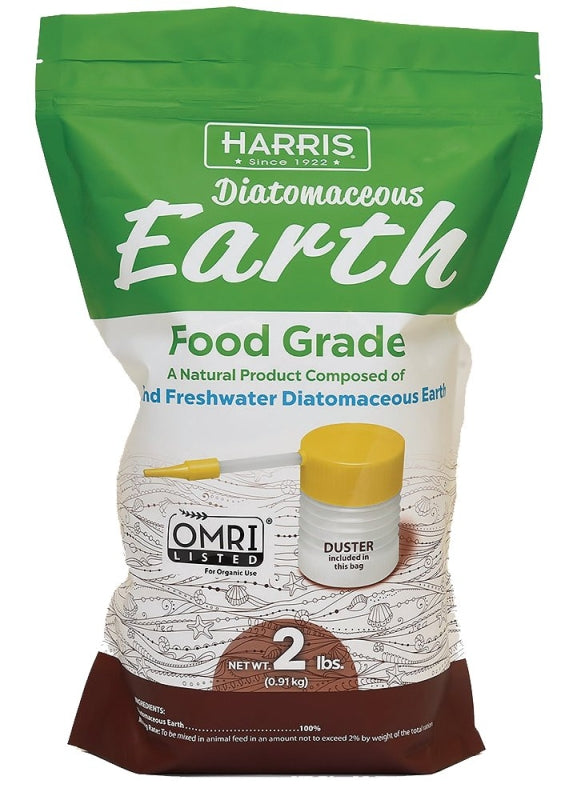 P.F. HARRIS MANUFACTURING Harris DE-FG2P Diatomaceous Earth with Powder Duster, Powder, 2 lb, Bag LAWN & GARDEN P.F. HARRIS MANUFACTURING