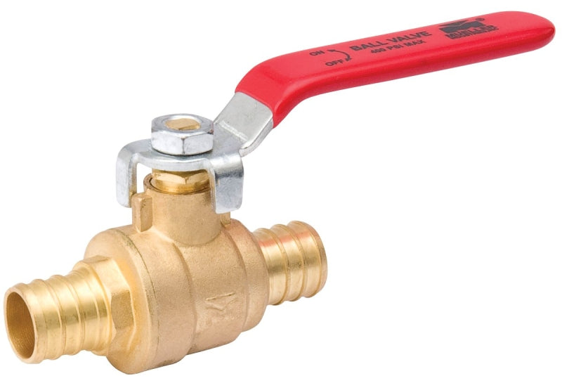 B & K INDUSTRIES B & K 107-343NL Ball Valve, 1/2 in Connection, PEX x PEX, 160, 600 psi Pressure, Brass Body