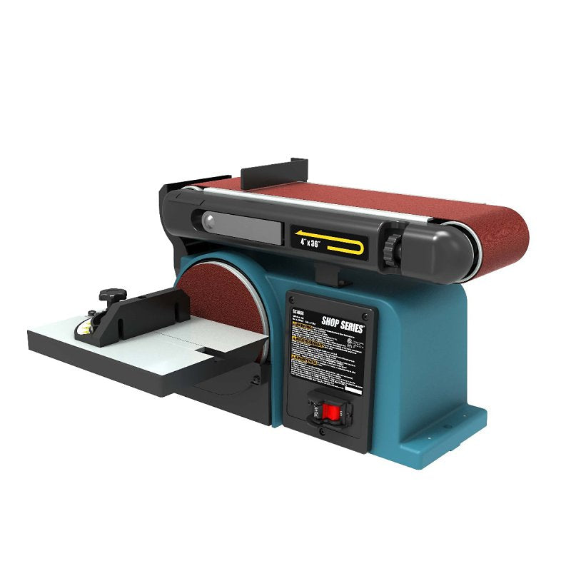 SHOP SERIES ShopSeries SS7866 Belt and Disc Sander, 4.3 A, 4 x 36 in Belt, 6 in Dia Disc TOOLS SHOP SERIES