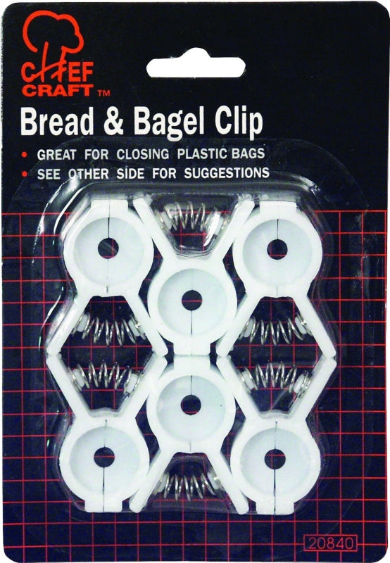 CHEF CRAFT Chef Craft 20840 Bread and Bagel Clip Set, Plastic, White