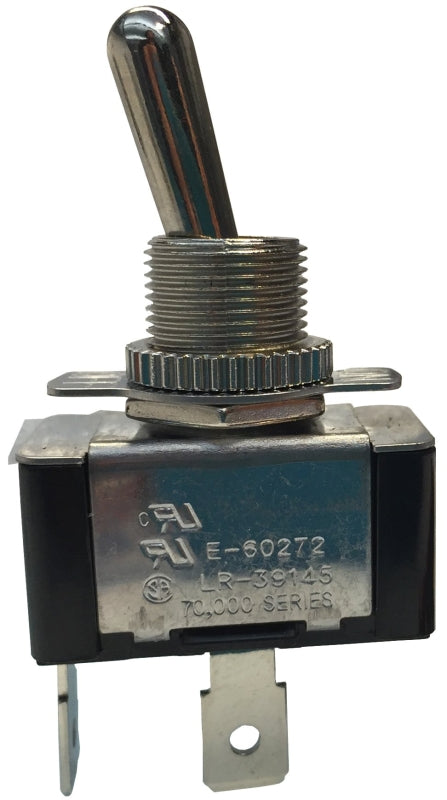 GB Gardner Bender GSW-121 Toggle Switch, 125/250 V, SPST, Spade Terminal, Silver
