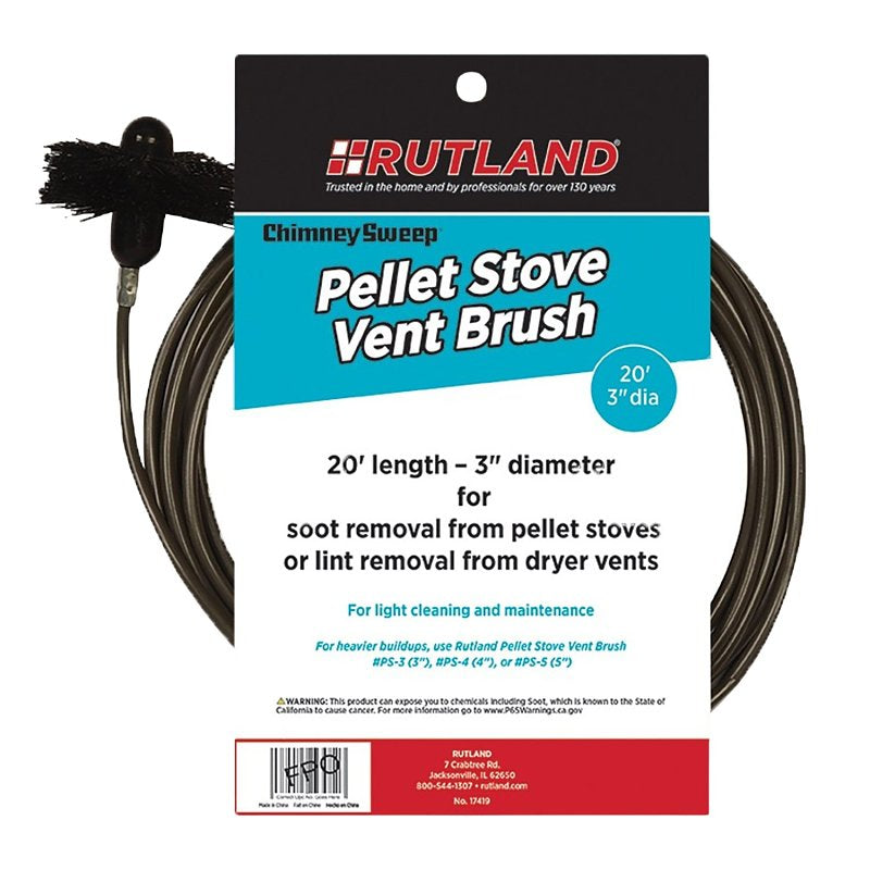 SELKIRK Rutland Chimney Sweep 17419 Pellet Stove Vent Brush with Handle, 20 ft L, 3 in L Brush, Poly Trim PLUMBING, HEATING & VENTILATION SELKIRK