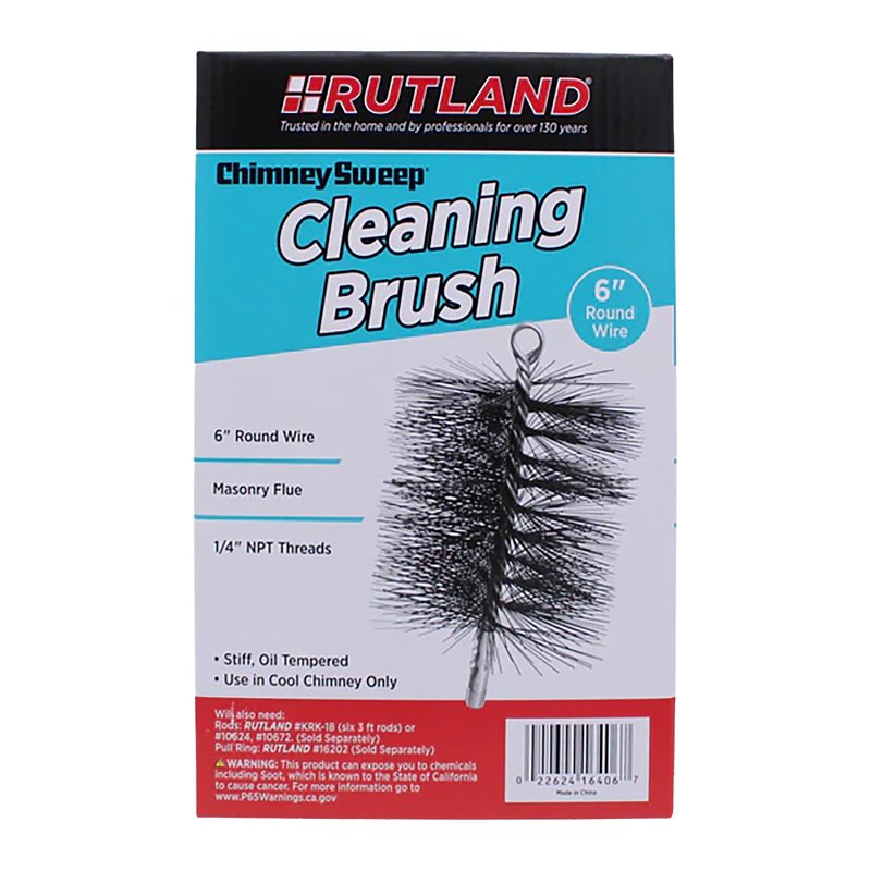 SELKIRK Rutland 16406 Chimney Brush, 10 in L, 6 in Dia Brush, Metal Trim