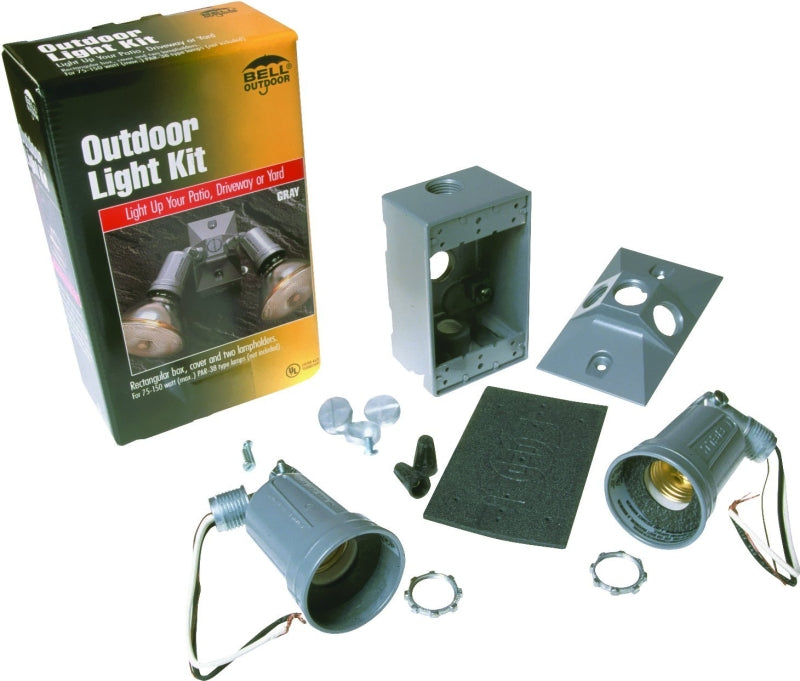 HUBBELL Hubbell 5818-5 Flood Light Kit, 3.336 in L x 10 in W x 4.594 in H Dimensions, Gray Fixture