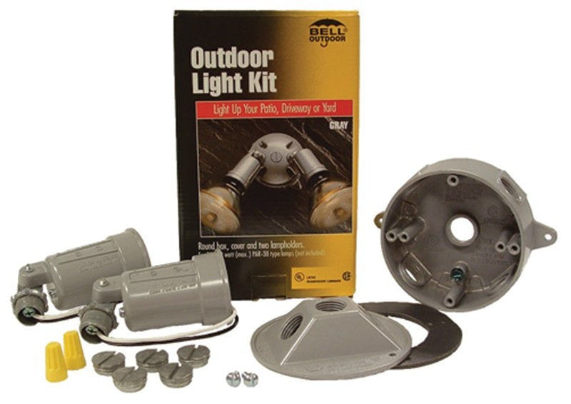 HUBBELL Hubbell 5829-5 Flood Light Kit, 4.961 in L x 8 in W x 4.12 in H Dimensions, Gray Fixture, Incandescent Lamp