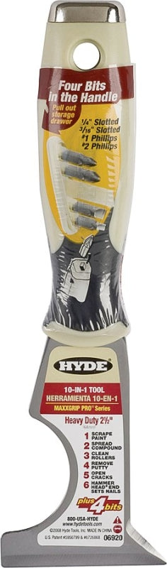 HYDE Hyde 06920 Multi-Tool, 2-1/2 in W Blade, 1-Edge Blade, HCS Blade, Polypropylene Handle, Soft Grip Handle, 8-1/8 in OAL PAINT HYDE