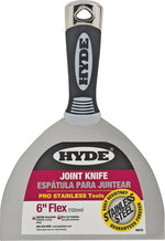 HYDE Hyde Pro Stainless 06878 Joint Knife, 6 in W Blade, 4-3/16 in L Blade, Stainless Steel Blade, Flexible Blade PAINT HYDE