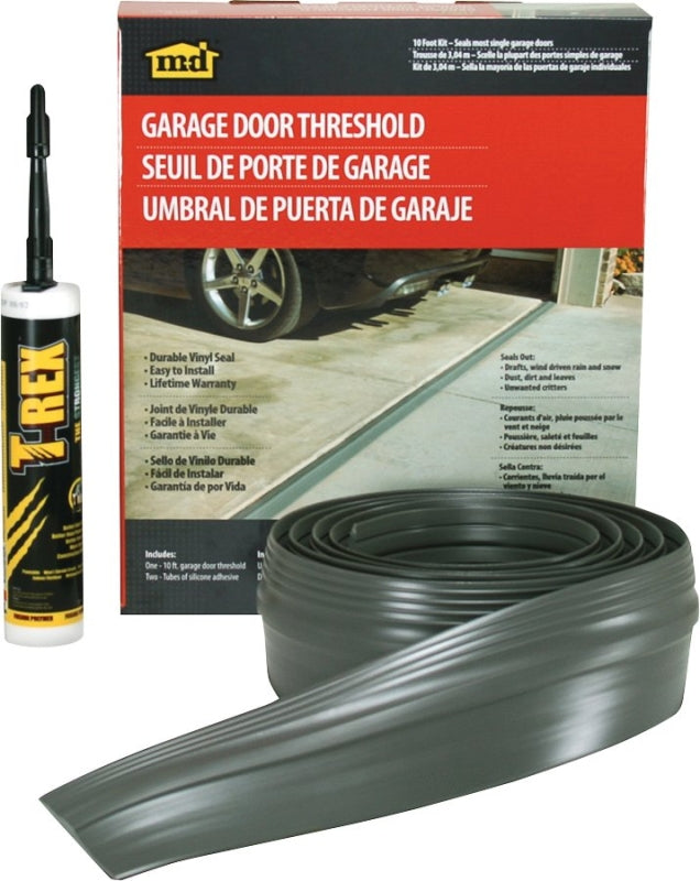 M-D M-D 50100 Garage Door Threshold Kit, 1/8 in Thick, 10 ft L, Vinyl, Gray HARDWARE & FARM SUPPLIES M-D