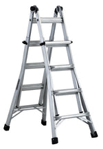 LOUISVILLE LADDER Louisville L-2098-17 Multi-Purpose Ladder, 9 to 15 ft Max Reach H, 16-Step, Type IA Duty Rating, Aluminum