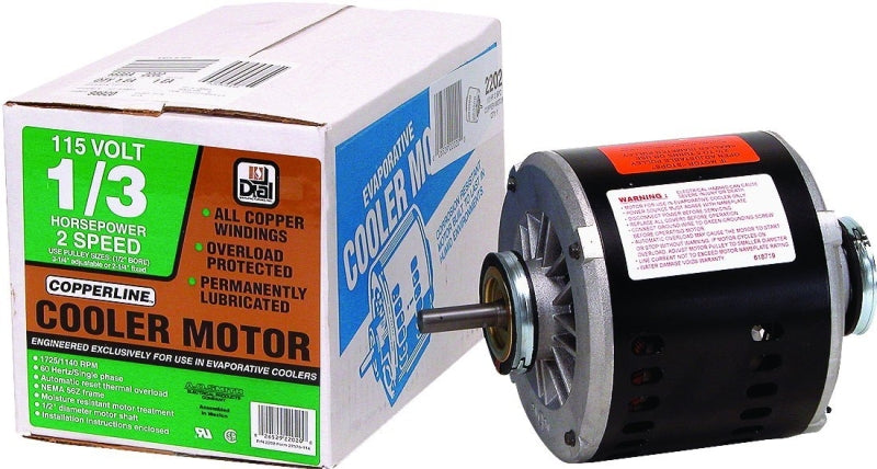 DIAL Dial 2202 Evaporative Cooler Motor, 0.33 hp, 1-Phase, 115 V, 1/2 in Dia Shaft, Clockwise Shaft Rotation APPLIANCES & ELECTRONICS DIAL
