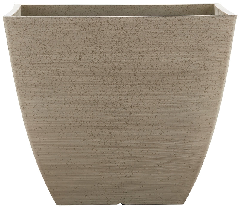 SOUTHERN PATIO Southern Patio HDR-091660 Newland Planter, 13-1/2 in H, 16 in W, 16 in D, Square, Plastic/Resin, White, Stone Aesthetic LAWN & GARDEN SOUTHERN PATIO