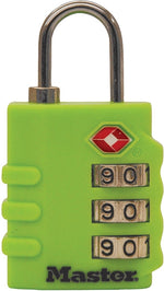 MASTER LOCK Master Lock 4684T Luggage Lock, 1/8 in Dia Shackle, 3/4 in H Shackle, Steel Shackle, Brass Body, 1-3/8 in W Body