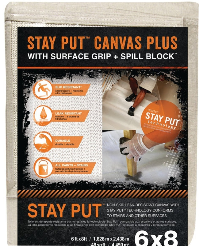 TRIMACO Trimaco 04329 Drop Cloth, 8 ft L, 6 ft W, Canvas