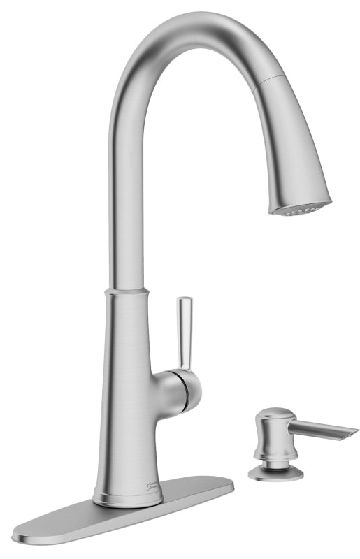 AMERICAN STANDARD American Standard Maven Series 9319300.075 Pull-Down Kitchen Faucet with Soap Dispenser, 1.8 gpm, 1-Handle, Metal, Deck