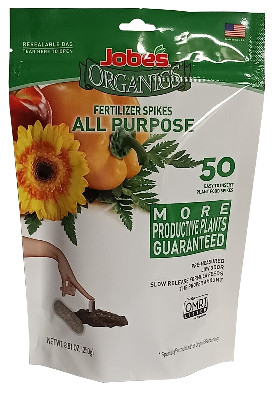 LAWN & GARDEN LLC Jobes 06528 Organic Fertilizer Pack, Spike, 4-4-4 N-P-K Ratio LAWN & GARDEN LAWN & GARDEN LLC