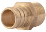 SHARKBITE SharkBite UC138LFA Pipe Connector, 3/4 x 1/2 in, Barb x MNPT, Brass, 160 psi Pressure