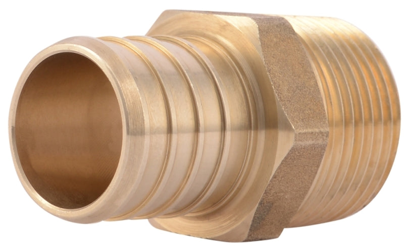 SHARKBITE SharkBite UC142LF Pipe Adapter, 1 x 3/4 in, Barb x MNPT, PEX-A, PEX-B, Brass, 80 to 160 psi Pressure PLUMBING, HEATING & VENTILATION SHARKBITE