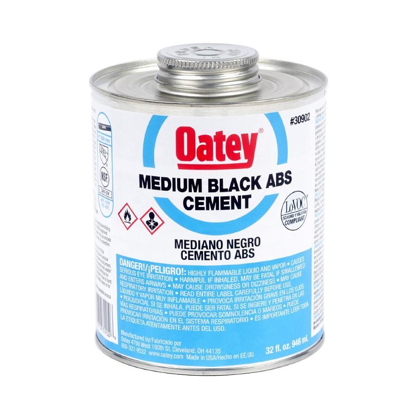OATEY Oatey 30902 Solvent Cement, Opaque Liquid, Black, 32 oz Can