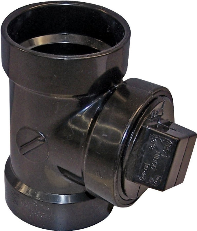 IPEX USA LLC-CANPLAS Canplas 102116ABC Test Pipe Tee with Plug, 3 in, Hub x FNPT, ABS, Black