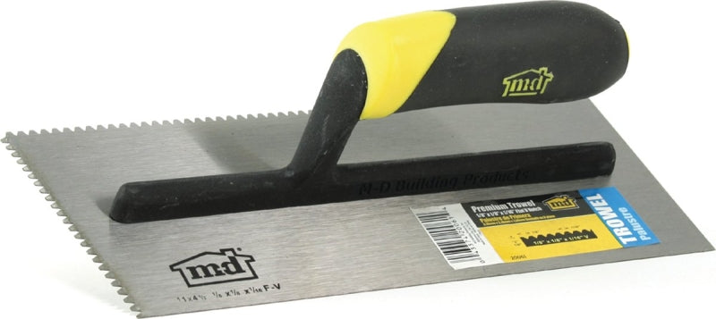 M-D BUILDING PRODUCTS I M-D 20061 Tile Installation Trowel, 11 in L, 4-1/2 in W, Flat V Notch, Comfort Grip Handle TOOLS M-D BUILDING PRODUCTS I
