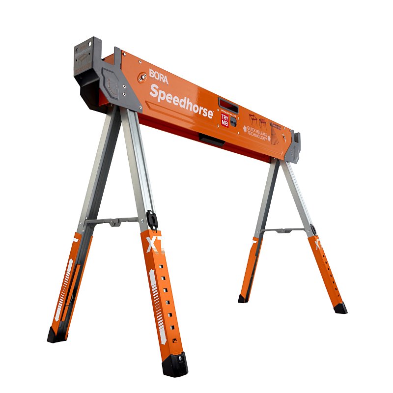 BORA Bora Portamate Speedhorse PM-4550 Adjustable Sawhorse, 1500 lb, 30 to 36 in H, Steel, Orange