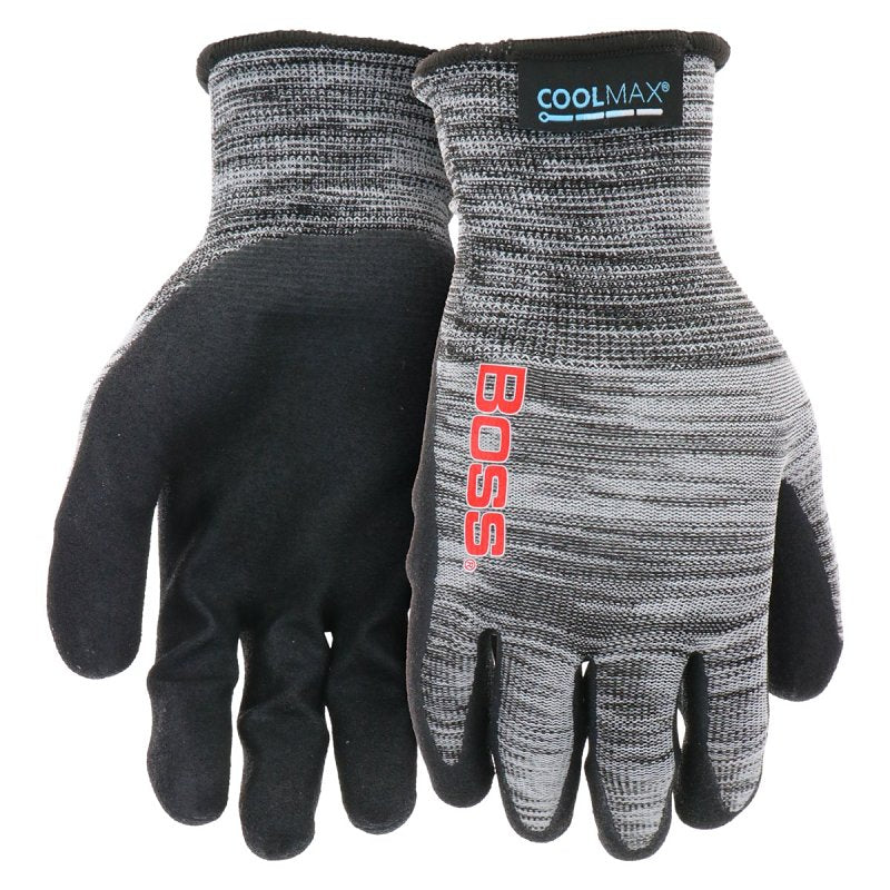 BOSS MFG Boss Tactile Grip Series B31151-XL Coated Gloves, Men's, XL, Elastic Knit Wrist, Slip-On Cuff, Nitrile Coating, Nylon