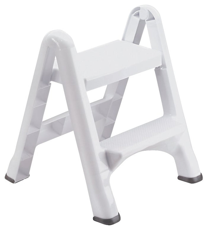 RUBBERMAID Rubbermaid EZ-Step Series FG420903WHITE Folding Step Stool, 25 in H, White