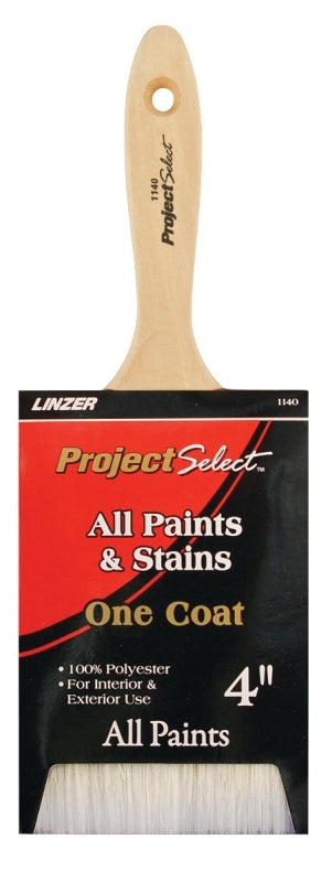 LINZER Linzer WC 1140-4 Paint Brush, 4 in W, 3-3/4 in L Bristle, Varnish Handle PAINT LINZER