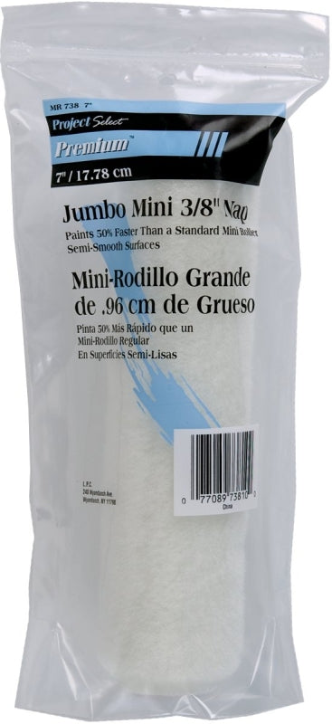 LINZER Linzer MR738 Paint Roller Cover, 3/8 in Thick Nap, 6-1/2 in L, Fabric Cover, White PAINT LINZER