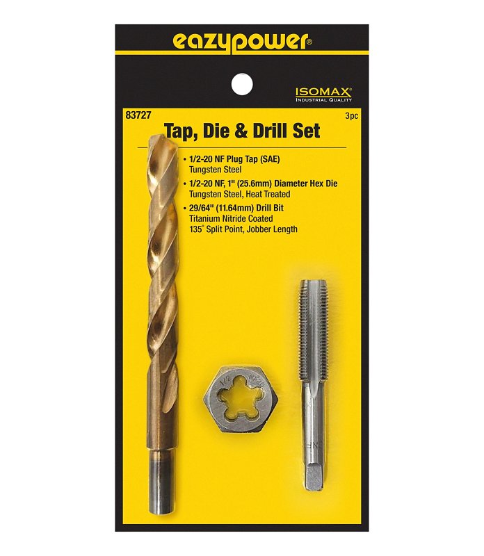 EAZYPOWER 83727 3PC 1/2-20NF TAP & DIE