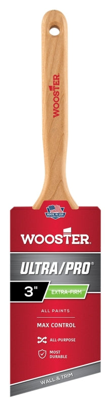 WOOSTER BRUSH Wooster 4153-3 Paint Brush, 3 in W, 3-3/16 in L Bristle, Nylon Bristle, Sash Handle