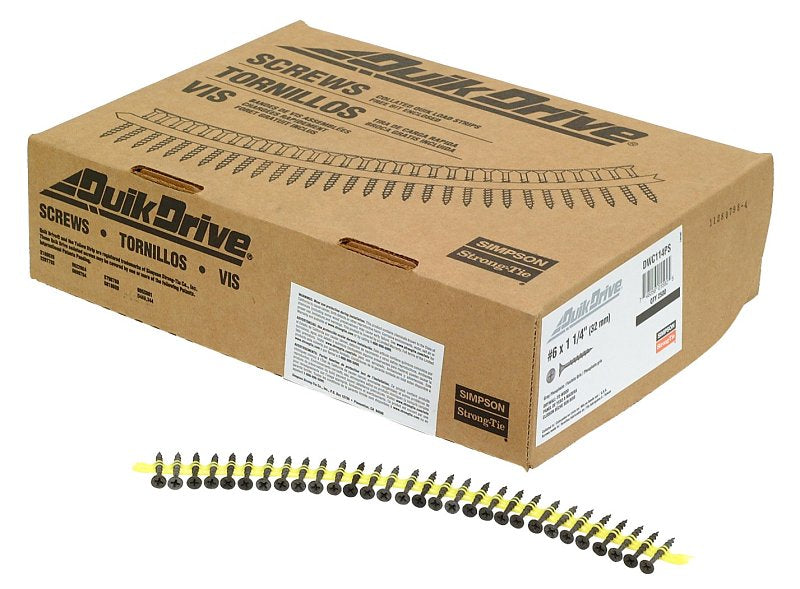 SIMPSON STRONG-TIE Simpson Strong-Tie DWC DWC114PS Screw, #6 Thread, 1-1/4 in L, Bugle Head, #2 Drive, Steel, Gray Phosphate HARDWARE & FARM SUPPLIES SIMPSON STRONG-TIE