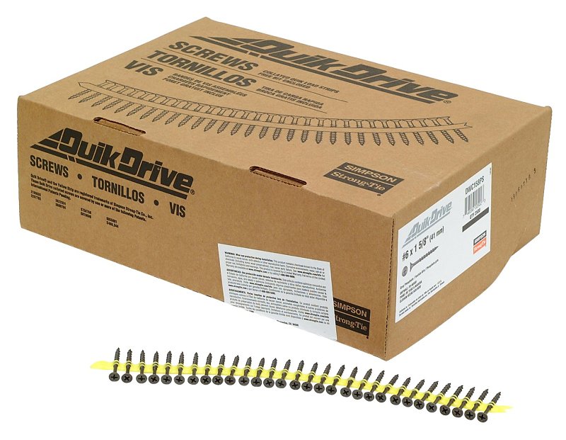 SIMPSON STRONG-TIE Simpson Strong-Tie DWC DWC158PS Screw, #6 Thread, 1-5/8 in L, Bugle Head, #2 Drive, Steel, Gray Phosphate HARDWARE & FARM SUPPLIES SIMPSON STRONG-TIE