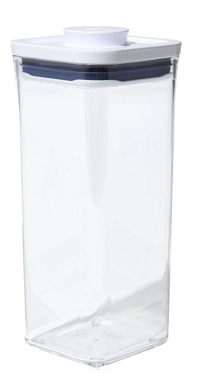 OXO INTERNATIONAL Oxo 11233900 Medium Pop Container, 1.7 qt Capacity, SAN, Clear/White, 4.1 in L, 4.1 in W, 9.8 in H