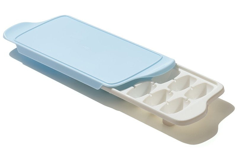 OXO INTERNATIONAL Good Grips 11284400 Cube Tray, 14 -Compartment, Plastic, Blue/White, 12.2 in L, 5.6 in W, 1-3/4 in Thick
