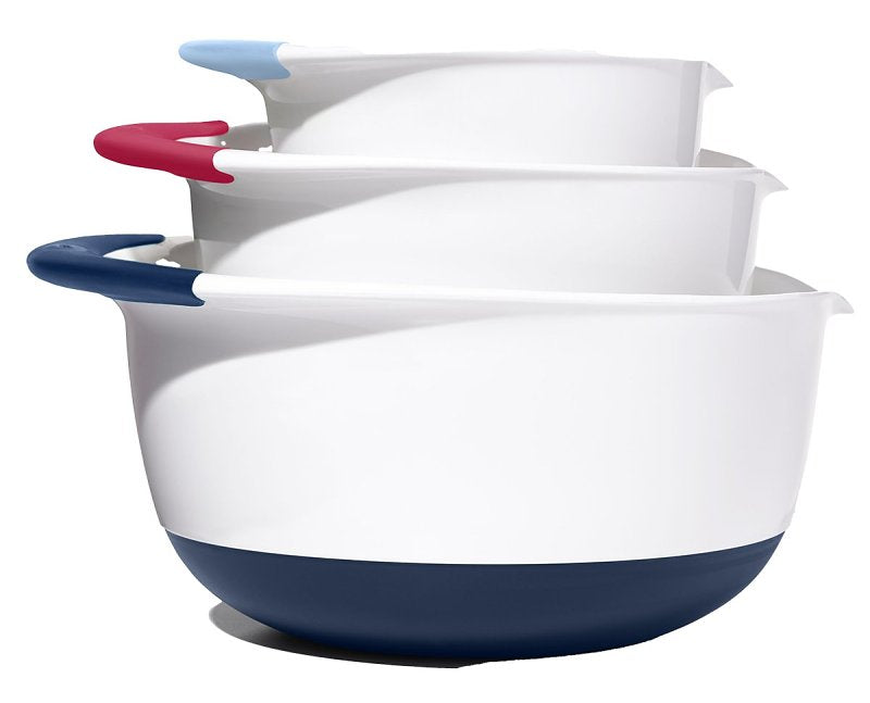 OXO INTERNATIONAL Good Grips 11323100 Mixing Bowl Set, Plastic/Rubber, Assorted