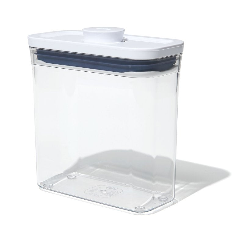 OXO INTERNATIONAL Good Grips 11234900 Short Slim Container, 1.2 qt Capacity, Plastic, Clear, 6.3 in L, 3.1 in W, 6.7 in H