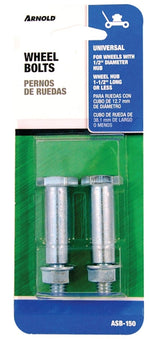 ARNOLD Arnold ASB-150 Wheel Bolt, Universal, Steel, For: Wheels with 1/2 in Dia Bore and Hub Width of 1 1/2 in or Less