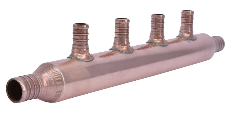 SHARKBITE SharkBite 22786 Crimp Multi-Port Tee, 3/4 in Inlet, 4-Outlet, 1/2 in Outlet, Copper, 160 psi Pressure PLUMBING, HEATING & VENTILATION SHARKBITE