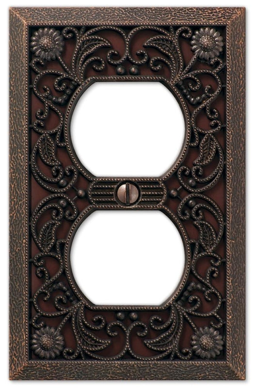 AMERELLE Amerelle 65DDB Wallplate, 4-1/2 in L, 2-13/16 in W, 1 -Gang, Metal, Aged Bronze ELECTRICAL AMERELLE