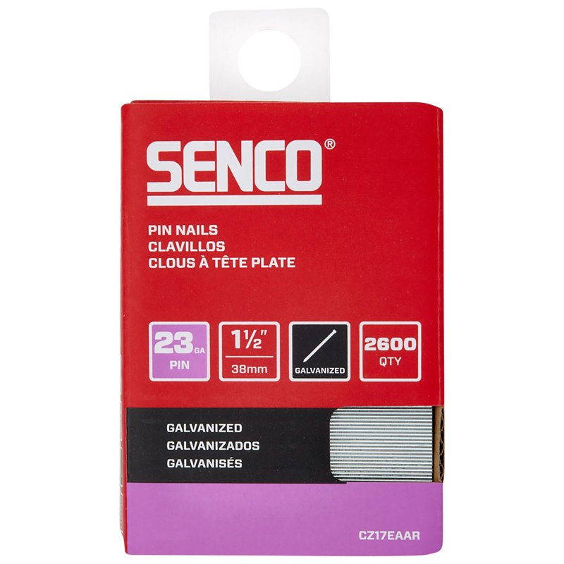 SENCO Senco CZ17EAAR Micro Pin Strip, 1-1/2 in L, 23 ga, Galvanized/Plain, Headless