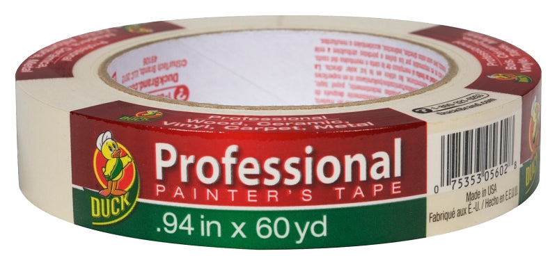 DUCK Duck Professional 1362488 Painter's Tape, 60 yd L, 0.94 in W, Beige PAINT DUCK