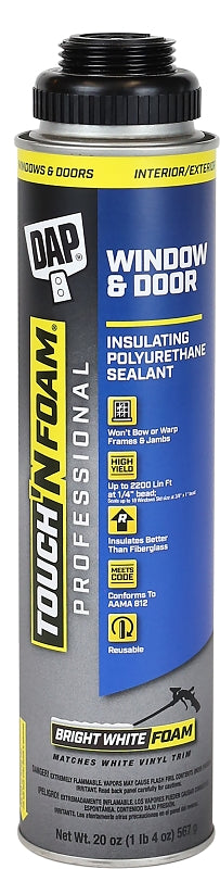 DAP DAP Touch 'n Foam Professional Series 7565002010 Window & Door Foam Sealant, White, 20 oz Can