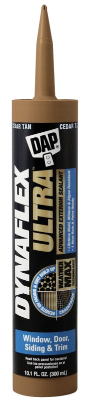 DAP DAP DYNAFLEX ULTRA 7079818221 Advanced Exterior Sealant, Cedar Tan, 40 to 100 deg F, 10.1 oz Cartridge PAINT DAP